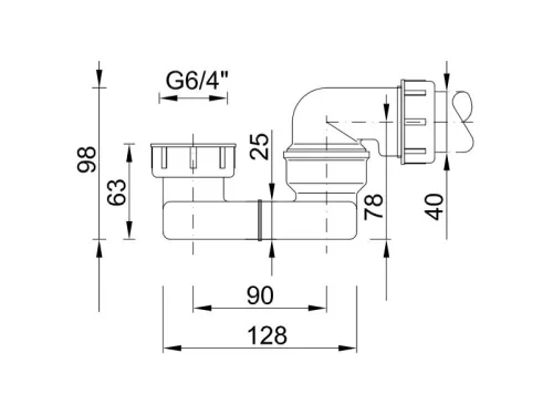 Kád- és zuhanyszifon 6/4", Styron