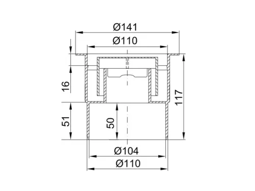 Alsó kifolyású szifon 110mm, Styron
