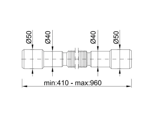 Jollyflex cső, 50/40 6/4", Alcaplast