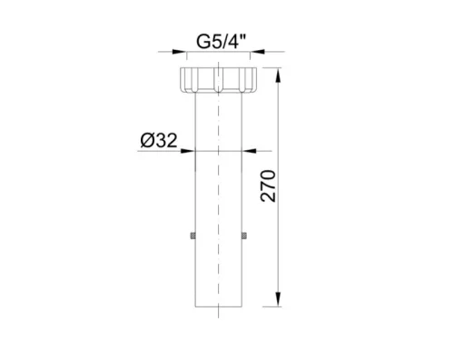 Kötőcső 32mm 5/4", 270mm, Styron