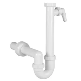   Csőszifon leeresztőszelep nélkül 40mm, mosógép csatlakozóval, Styron