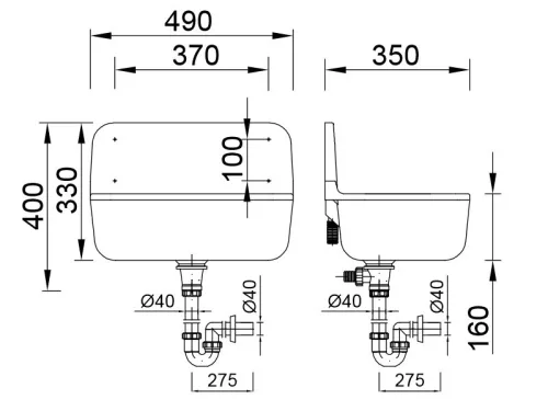 Falikút, műanyag, Styron