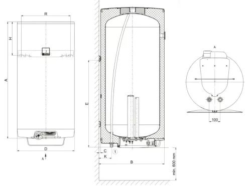 Drazice villanybojler 125 l*