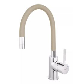   Álló mosogatócsaptelep elasztikus kifolyóval, Zumba, Bézs, Ferro