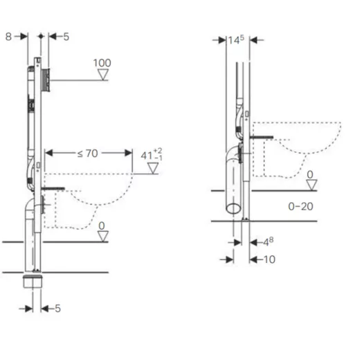 Geberit Duofix keretes WC tartály, Sigma 8cm