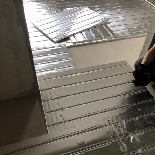 Padlófűtés rendszerlemez betonozás nélkül 0,72 m2 2,5cm hőszigeteléssel 120x60cm