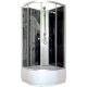 Hátfalas zuhanykabin 90x90x195cm íves, fekete, Opal 509 Aqualife