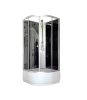 Hátfalas zuhanykabin 90x90x195cm íves, fekete, Opal 509 Aqualife