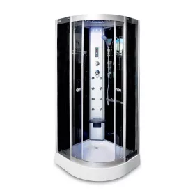  Hátfalas masszázs zuhanykabin 90x90x210cm íves, fekete, Brill 8081 Aqualife