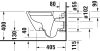 WC csésze mély öblítésű, fali, perem nélküli Rimless, Duravit D-Neo