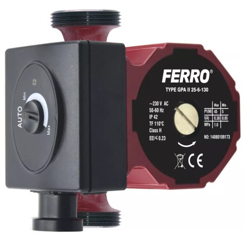 Ferro 25/4-130, keringetőszivattyú, fűtésre (0604W)