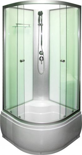 Hátfalas zuhanykabin 90x90x195cm íves, fehér, Opal 509 Aqualife