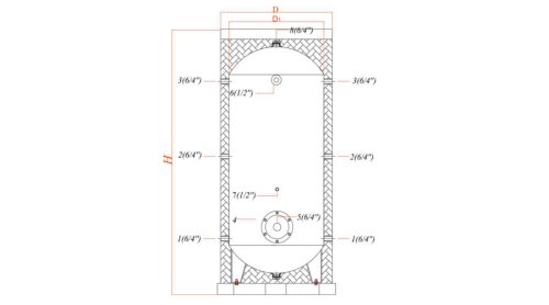 STIL fűtés-hűtés puffertartály, hőcserélő nélkül, szig., 100l álló*