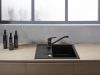 Mosogató 1 medencés csepptálcás Mezzo II 48/58 grafit shine, gránit, Ferro
