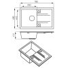 Mosogató 1 medencés csepptálcás Mezzo II 48/78 grafit shine, gránit, Ferro