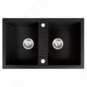   Mosogató 2 medencés Mezzo II 48/78 grafit shine, gránit, Ferro