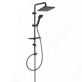 Zuhanyszett Squerto Lux Black, állítható, fekete, Ferro