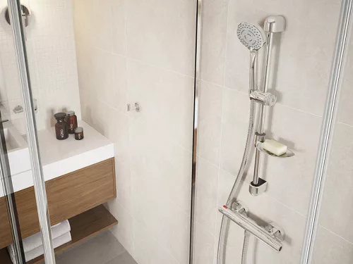 Zuhany csaptelep termosztatikus, szett nélkül, Trinity, Ferro
