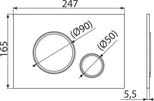 Nyomólap beépíthető wc-hez króm-fényes/matt, AlcaPlast (M772)