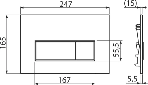 Nyomólap beépíthető wc-hez fényes-króm, AlcaPlast (M571)