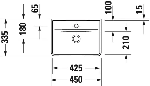 Mosdó 450mm, fali, Duravit D-Neo