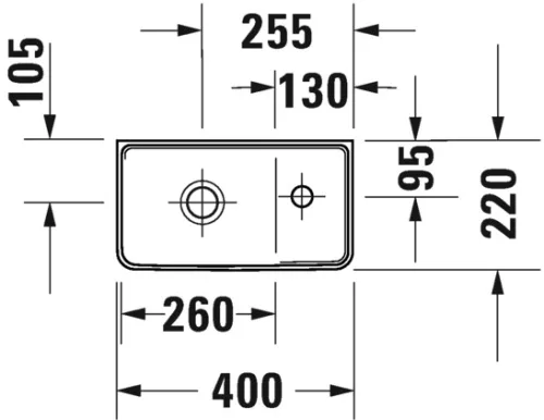 Mosdó 400mm, fali, Duravit D-Neo