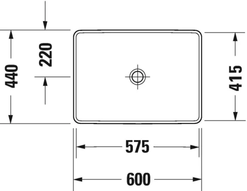 Mosdó 600mm, beépíthető mosdótál, Duravit D-Neo