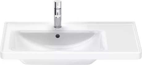 Mosdó 800mm, aszimmetrikus (balos) bútorral aláépíthető mosdótál, Duravit D-Neo