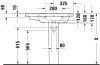 Mosdó 800mm, aszimmetrikus (jobbos) bútorral aláépíthető mosdótál, Duravit D-Neo