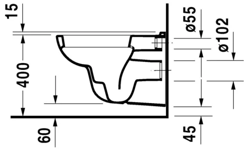 WC csésze mély öblítésű, fali, Duravit D-Code