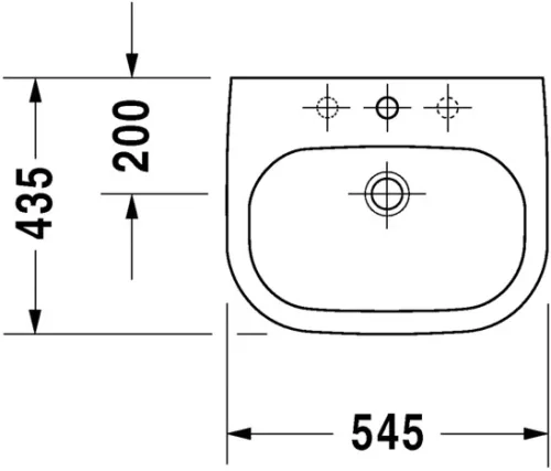Mosdó 545mm, bútorral aláépíthető mosdótál, Duravit D-Code
