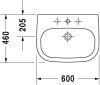 Mosdó 600mm, fali, Duravit D-Code