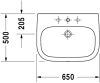 Mosdó 650mm, fali, Duravit D-Code