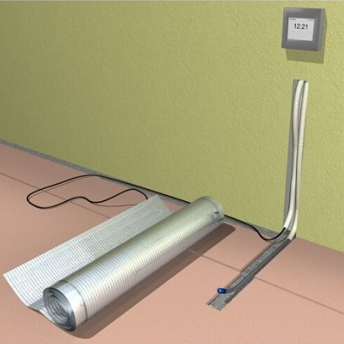 Elektromos padlófűtés fűtőszőnyeg laminált padlóhoz,  1 m2=140W, U-Heat