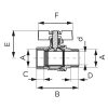 Golyóscsap 1" fix KB, Ferro