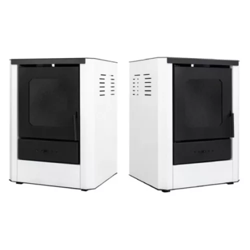 Vízteres fatüzelésű kályha, 18 kW fehér, Falcon RIMINI Comodo Central W18