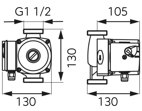 Ferro 25/40-130, keringetőszivattyú, ivóvízre (0203W)