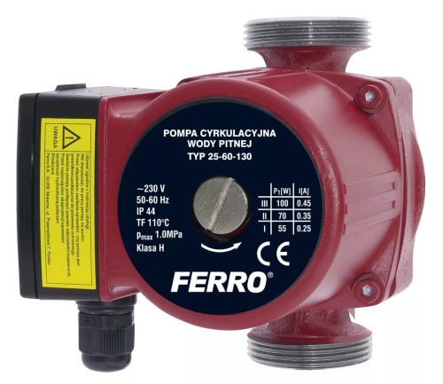 Ferro 25/60-130, keringetőszivattyú, ivóvízre (0204W)
