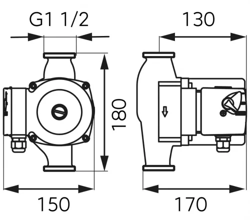 Ferro 25/80-180, keringetőszivattyú, ivóvízre (0301W)