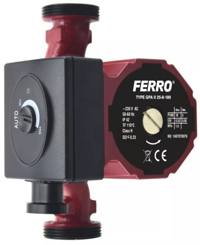 Ferro 25/8-180, keringetőszivattyú, fűtésre (0605W)