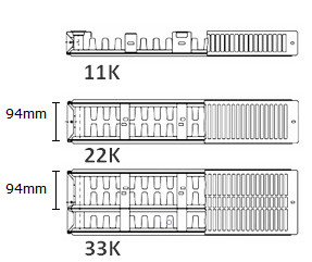 T1 Box talpas radiátortartó 94 mm - Vogel, FixTrend, WA radiátorhoz
