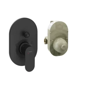   Kád csaptelep szett falsík alatti, Rebris S matt fekete, Hansgrohe