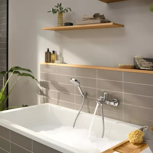 Kád csaptelep zuhanyszett nélkül, Rebris E króm, Hansgrohe