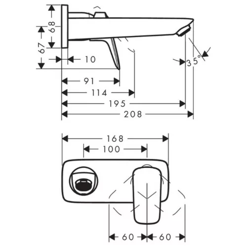 Mosdó csaptelep falsík alatti 19,5 cm, Logis króm, Hansgrohe