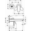 Mosdó csaptelep falsík alatti 20 cm, Rebris S króm, Hansgrohe