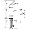 Mosdó csaptelep leeresztőszelep nélkül 100, Focus króm, Hansgrohe