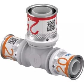   S-Press Plus, 20mm-25mm-20mm szűkített T idom, PPSU, Uponor