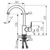 Álló mosogatócsaptelep 238 mm, Tiga VerdeLine, Ferro