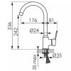 Álló mosogatócsaptelep 242 mm, Isso, Ferro