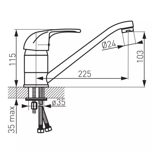 Álló mosogatócsaptelep, Vasto, Ferro